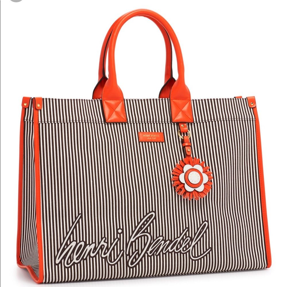 Henri Bendel brand new striped tote style handbag